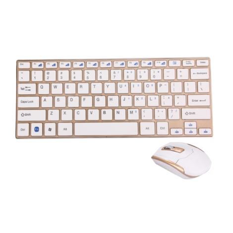 Keyboard HK3910 (Wireless Mini Combo Golden)